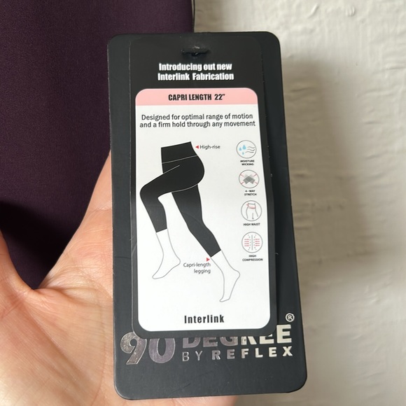 90 Degree by Reflex Purple Performance Capri Legging - Picture 4 of 11
